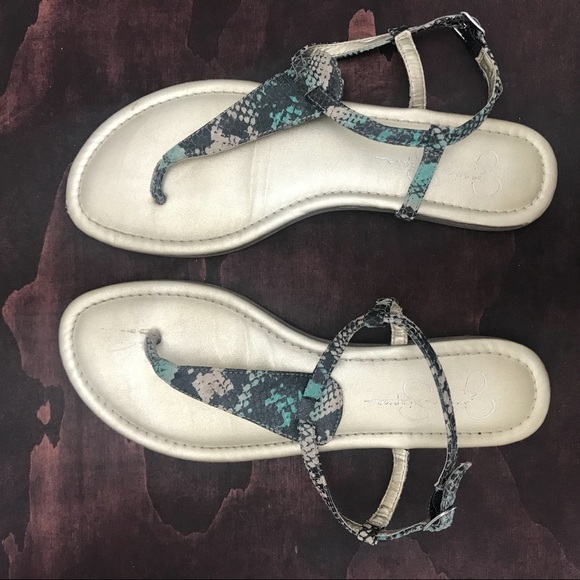 Jessica Simpson Shoes - Jessica Simpson Teal Snakeskin Sandals
